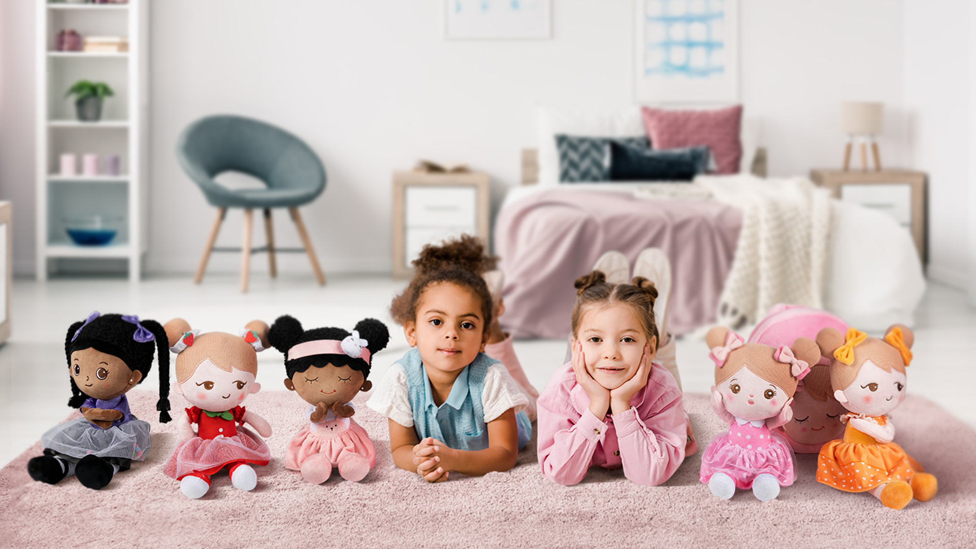 OUOZZZ 10\" Soft Baby Doll For Girls & 13\" Plush Rag Dolls Red Floral Dress Toy - My First Baby Doll Birthday Gifts For Toddlers Kids Infants