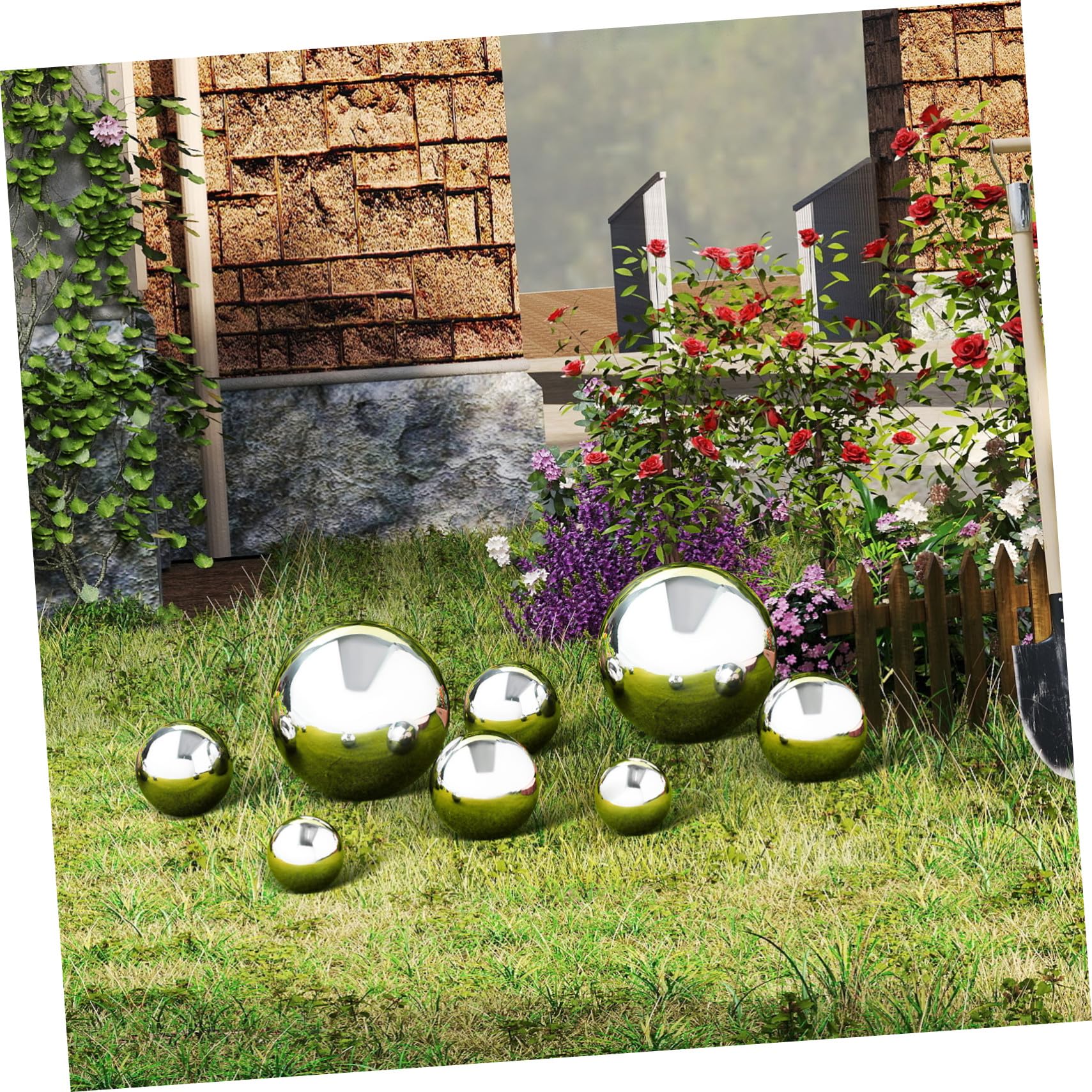 CLISPEED 6stücke Edelstahl-gartenkugel Spiegelpoliert Hohl Für Außenbereich Dekoration Kleine Gartenkugeln Metallkugel Pool-gartenkugeln Gartenkugeln Für Terrasse Und Garten