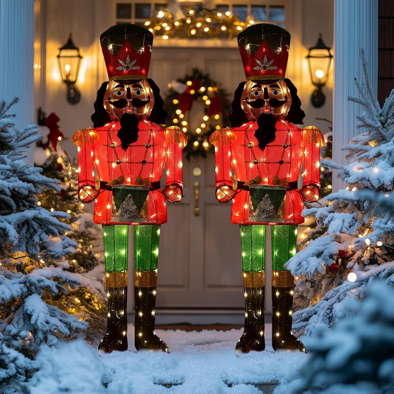 Amazon.com: 61Inch Black Nutcracker Christmas Decor Outdoor with LEDs 5 ...