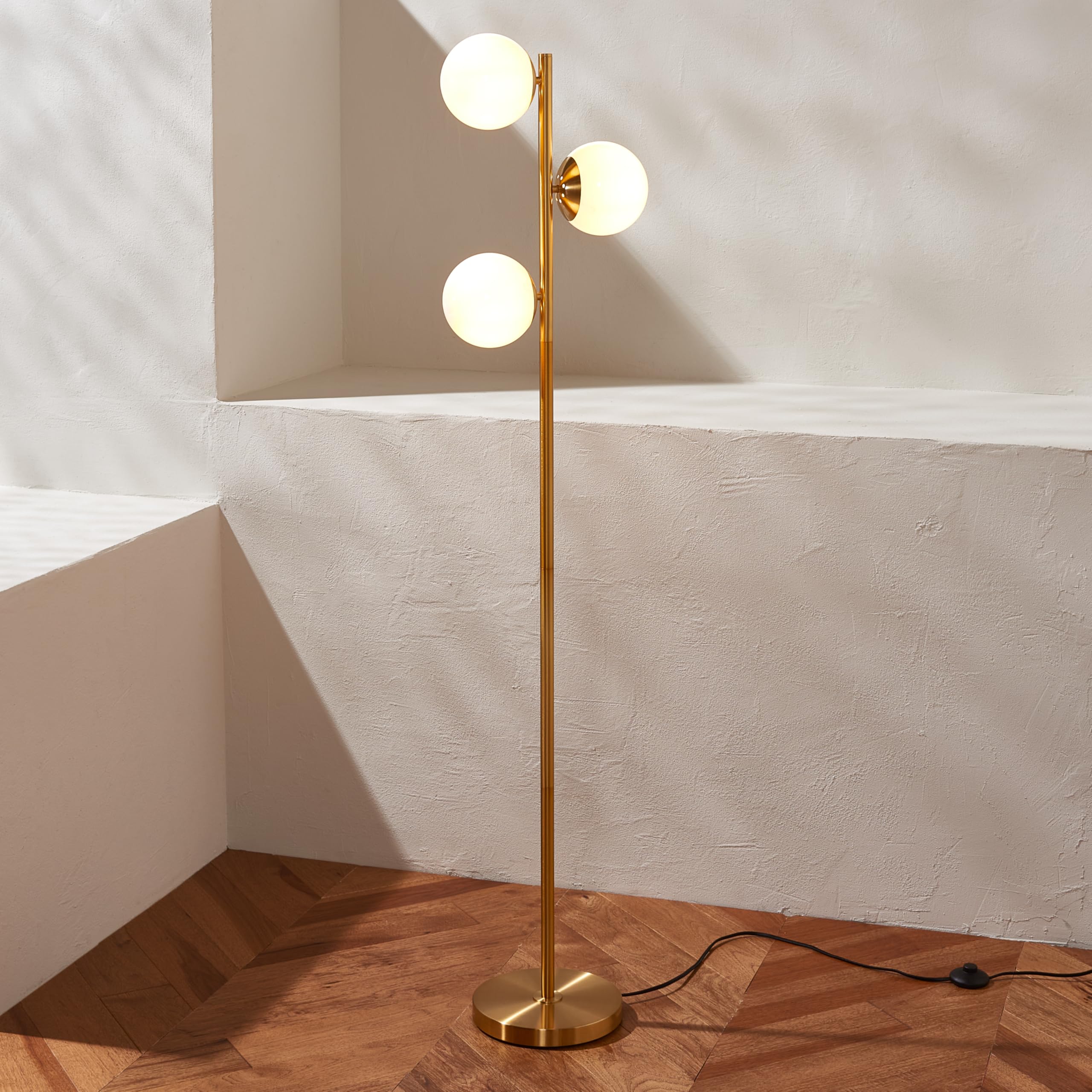 SAFAVIEH Lighting Collection Devlyn Mid-Century Modern Gold 63