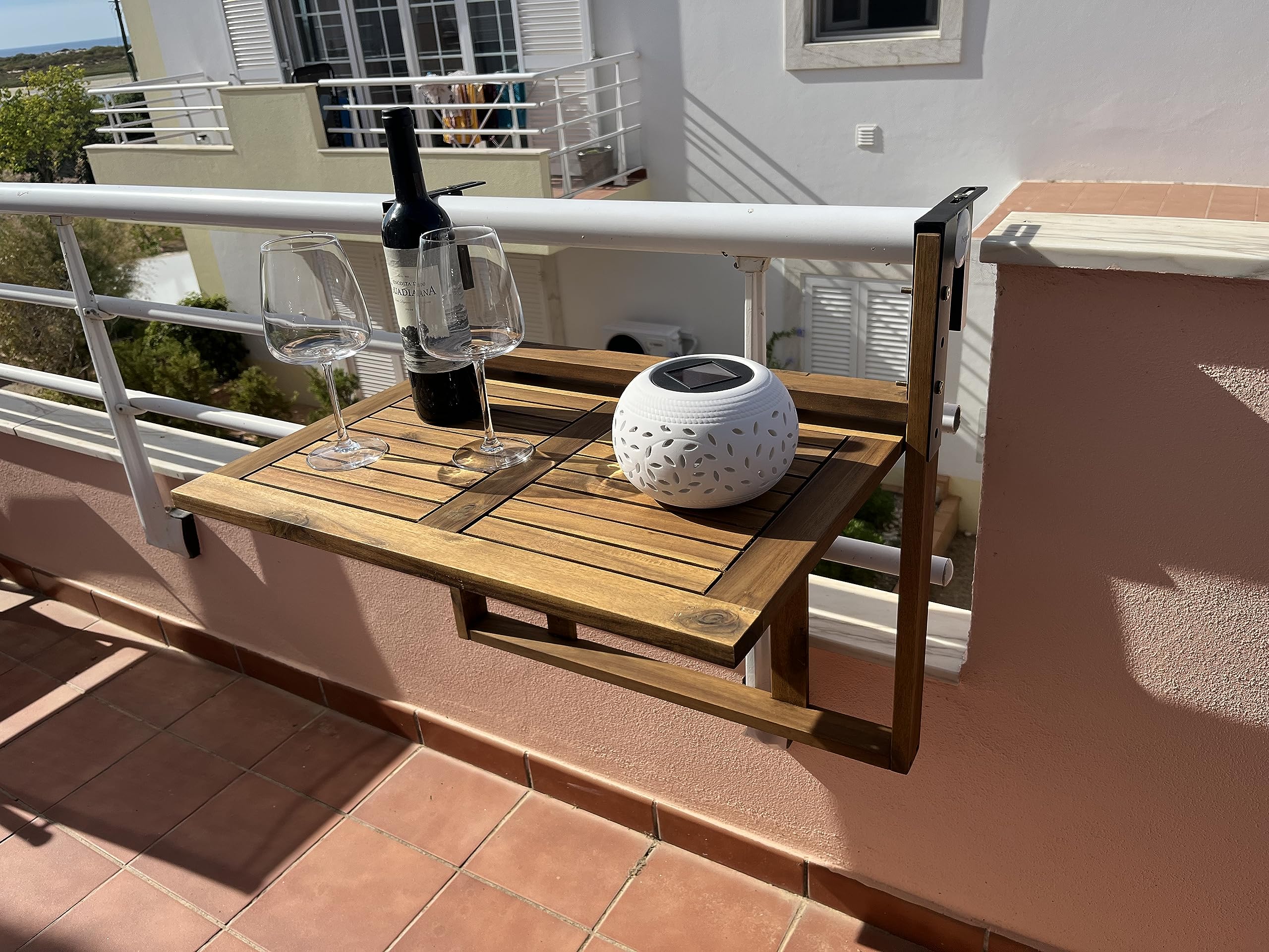 HEM Balkontafel Opklapbaar Acacia 40x42x60 cm - Houten Bijzettafel