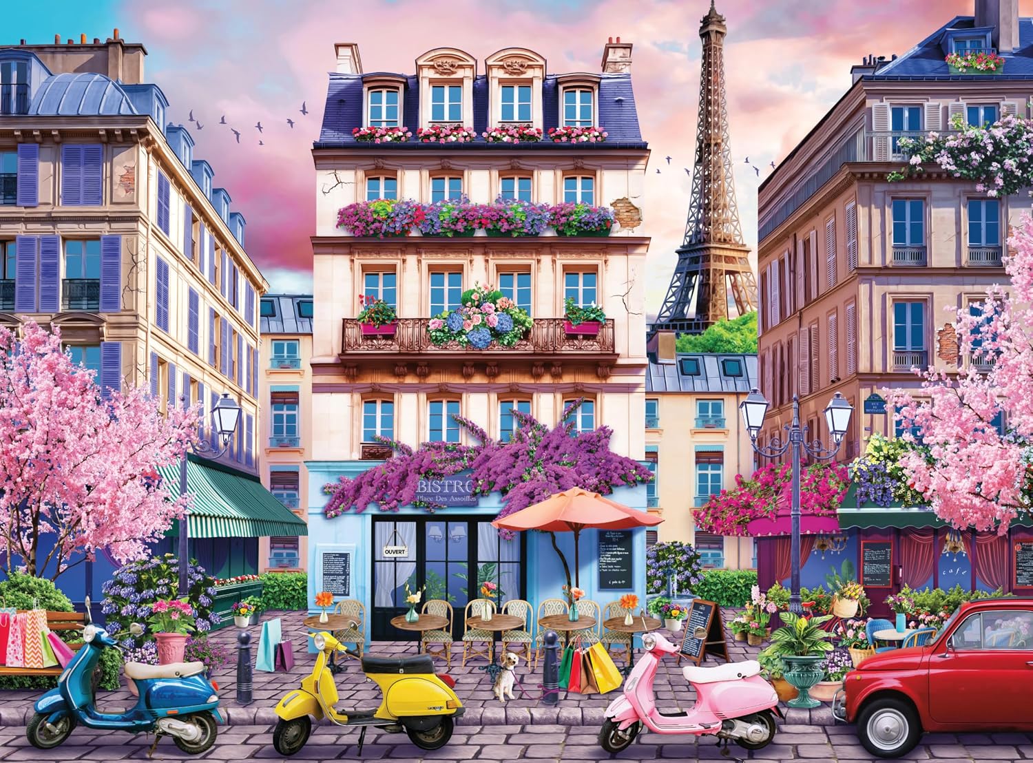 Ceaco - Paris in Pink - 1000 Piece Jigsaw Puzzle ​ Challenging and Colorful Puzzle for Adults – Precision-Cut Pieces, Beautiful Artwork, and Hours of Relaxing Fun