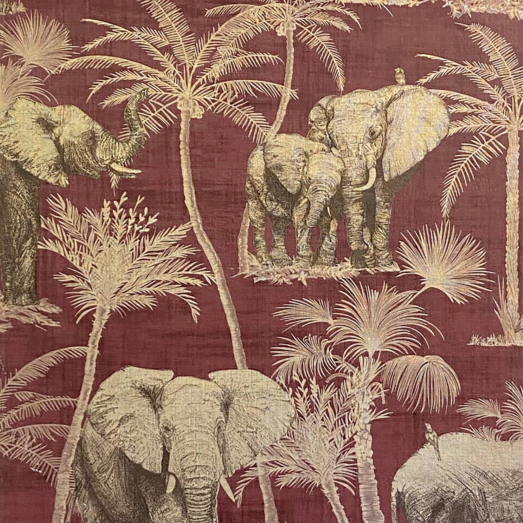 Arthouse Elephant Grove Aubergine Wallpaper - African Inspired - Metallic Highlights & Textured Finish - Create a Rustic Look - Bring Your Walls to Life Quality Wallpaper - Add Style by Design 610701