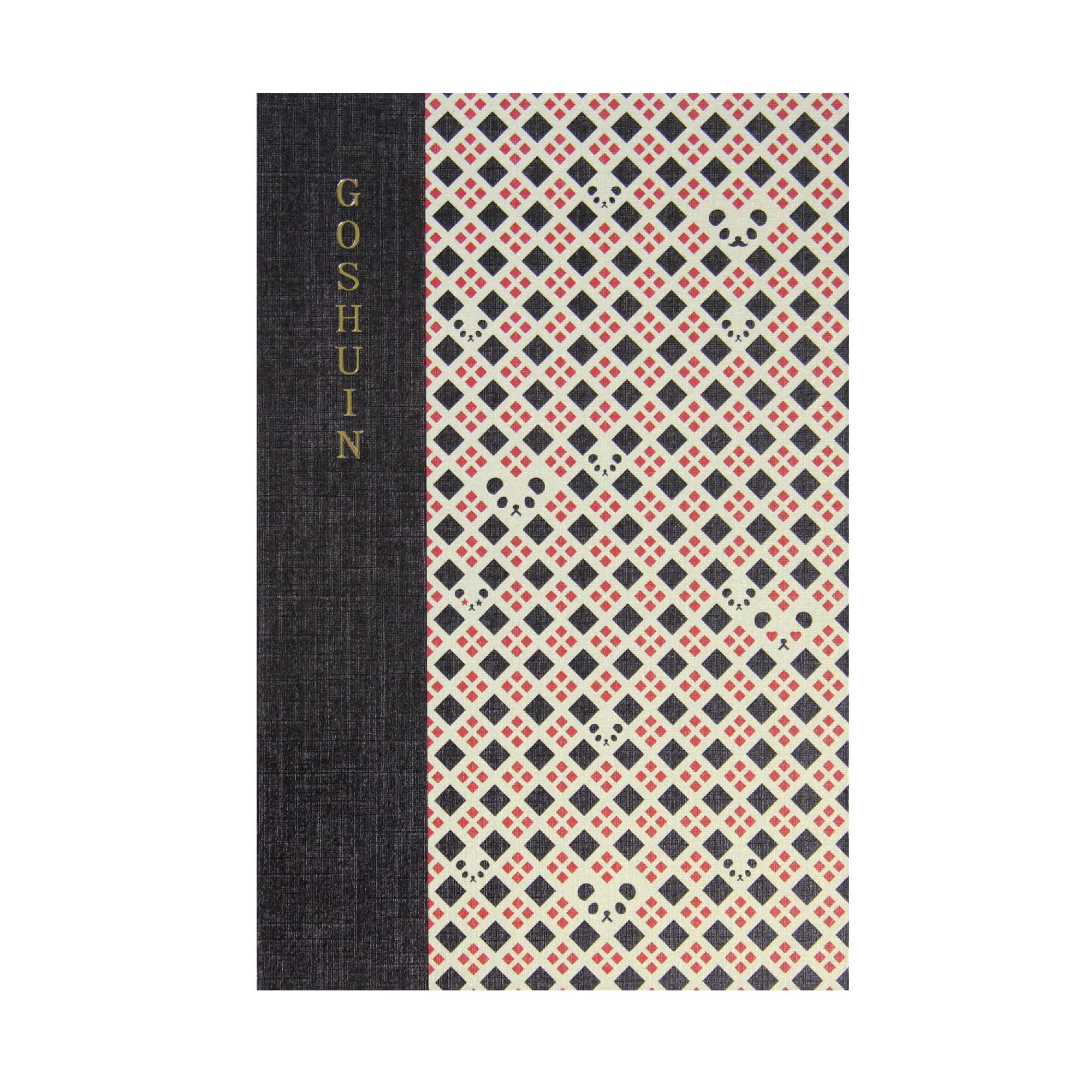 【御朱印帳】 集印帳 (特大） 蛇腹 komon＋ コモンプラス パンダ格子