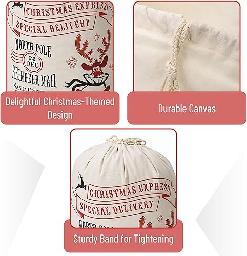 Miniatura 4 de Mr. Pen Sacos de Navidad personalizados de Papá Noel, 26 x 19 pies, sacos de regalo de Papá Noel para regalos