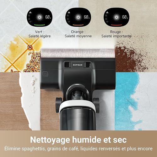 dreame H14 Pro Wet and Dry Vacuum Cleaner, 180° Landing, 60°C Brush Care, 5min Drying, Automatic Distribution of Cleaner, App Control, GlideWheel, 18.000Pa Suction, Doble Board - 4