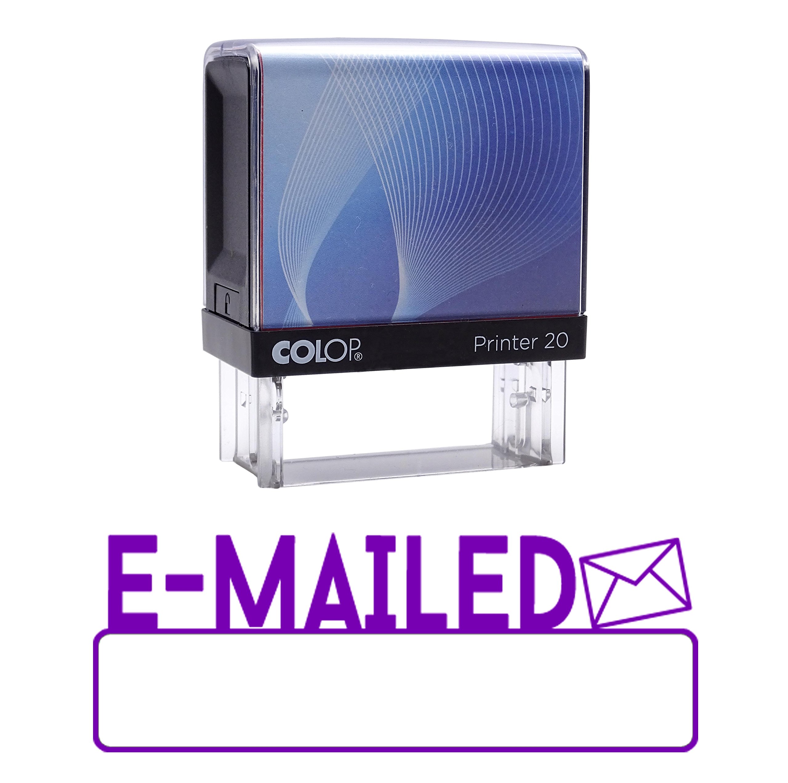 Printtoo Violet Ink E-Mailed Self Inking Rubber Stamp Custom Colop Office Stationary P20 Mini Stamper