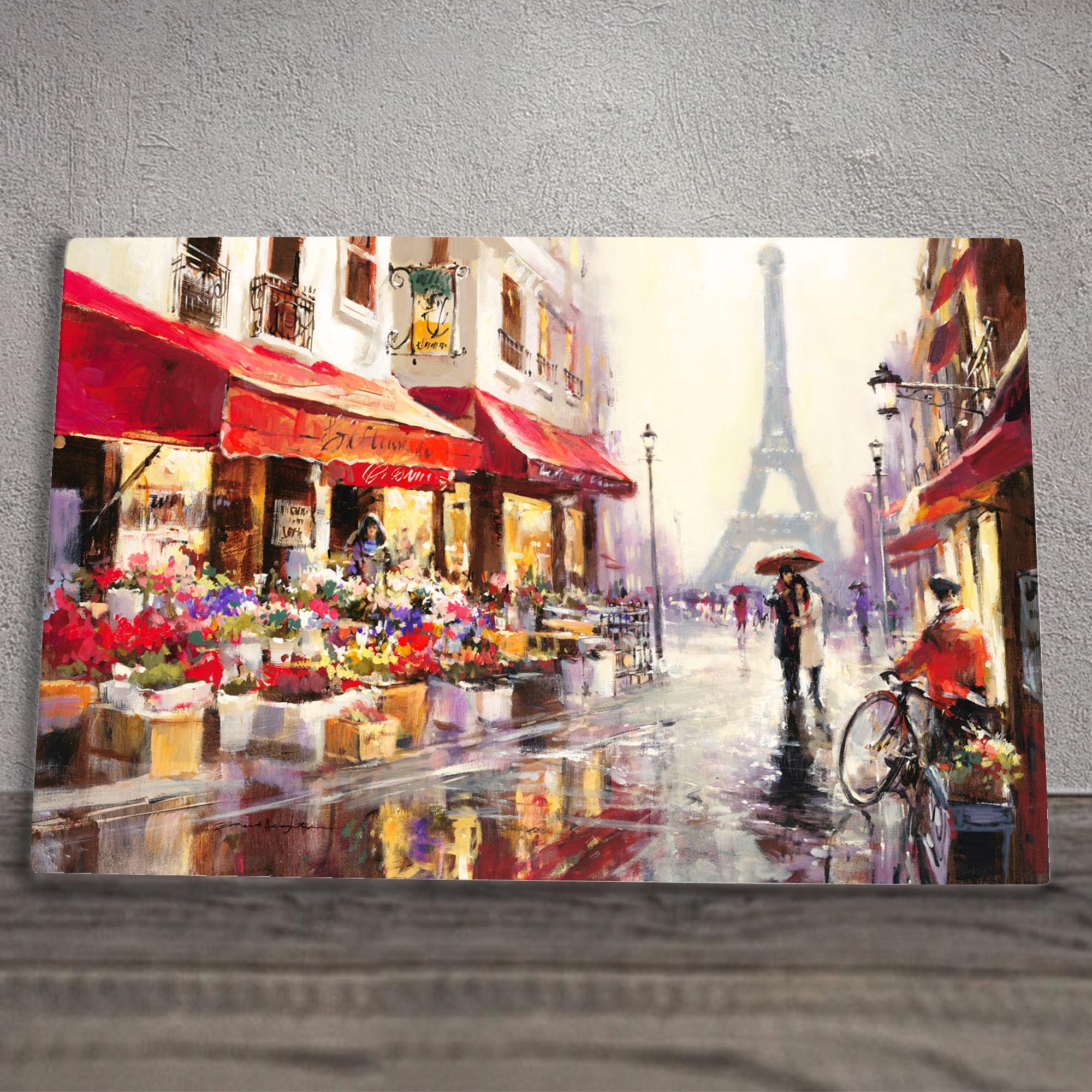 April in Paris Ceramic Tile Picture Plaque Sign Wall Art By Brent Heighton Romantic Eiffel Tower 20x30cm