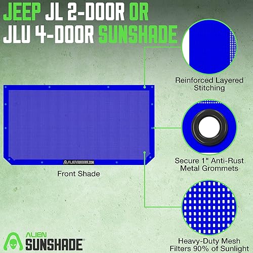 Miniatura 2 de Alien Sunshade - Parasol de malla frontal para techo, bloquea los rayos UV, el viento y el ruido (color azul)