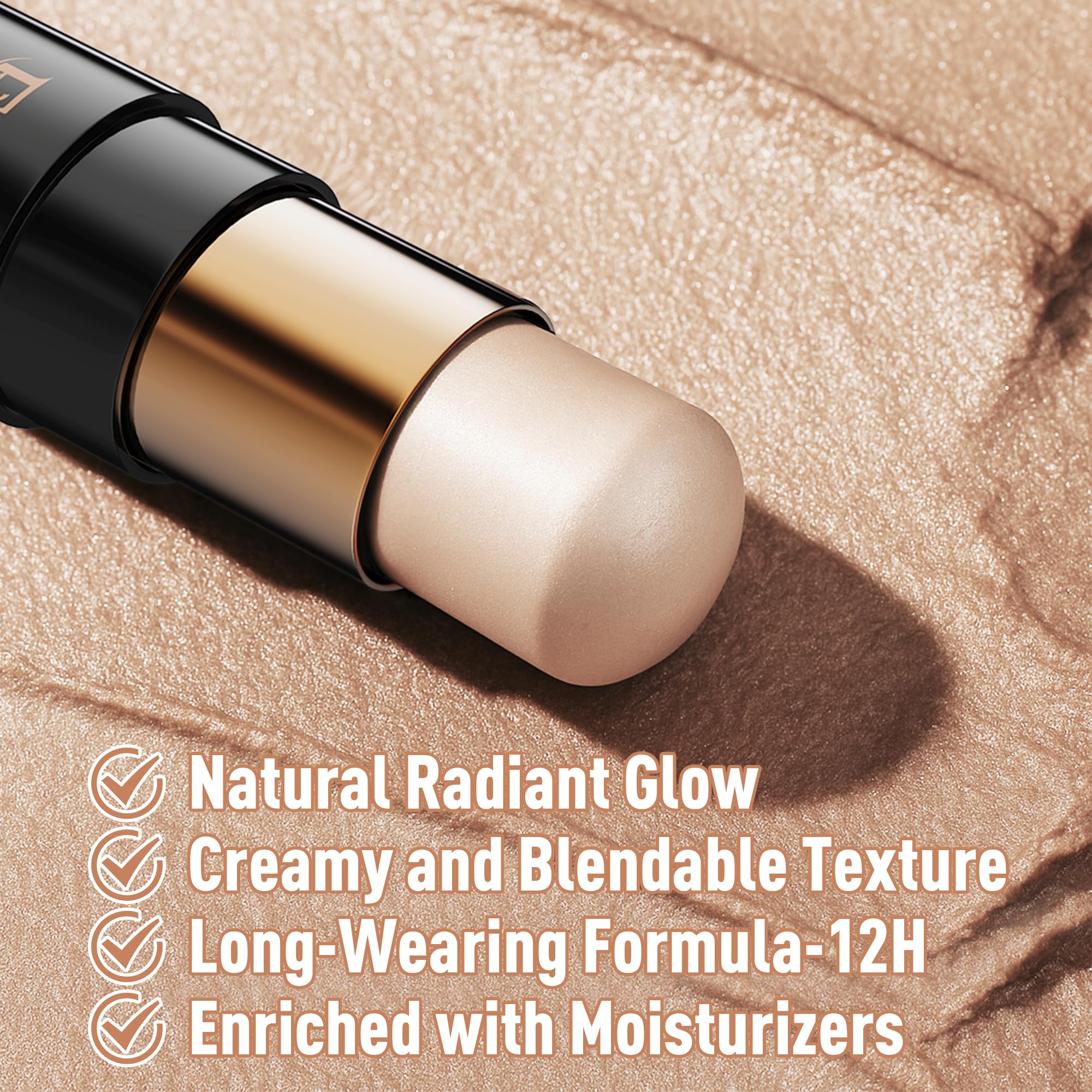 FV Cream Highlighter Stick, Natural Glow Finish & Blendable, Long Lasting Highlight Stick for Glowing Skin & Eyeshadow - Image 3
