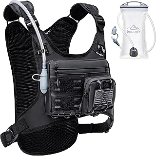 Chaleco para correr con vejiga de agua de 2 L, patente original de Estados Unidos, mochila ligera ajustable con funda de pistola, chaleco reflectante de hidratación para correr para mujeres y