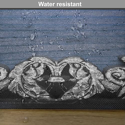 Miniatura 6 de Ambesonne Victorian Place Mats - Juego de 4 manteles individuales de tela lavable para mesa de comedor, tamaño estándar, color azul plateado