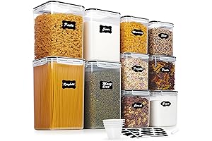 Vtopmart 10 PCS Flour and Sugar Storage Container Set: Perfect for Kitchen Organization