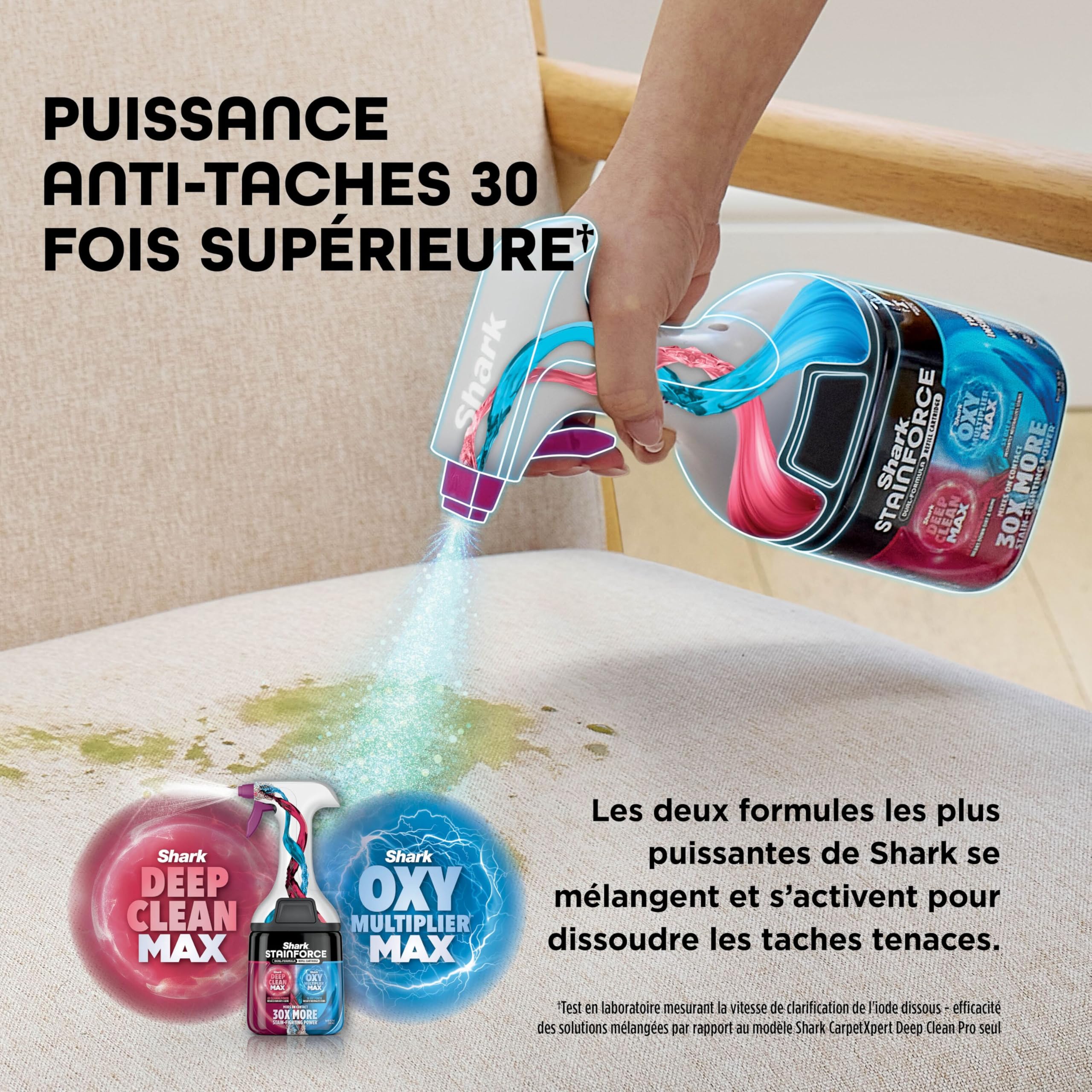 Shark StainForce – Recharge détachante de solution à double formule, pour lutter contre les taches tenaces et éliminer instantanément les odeurs, 1 x 500 ml, XSKHXCM500EU