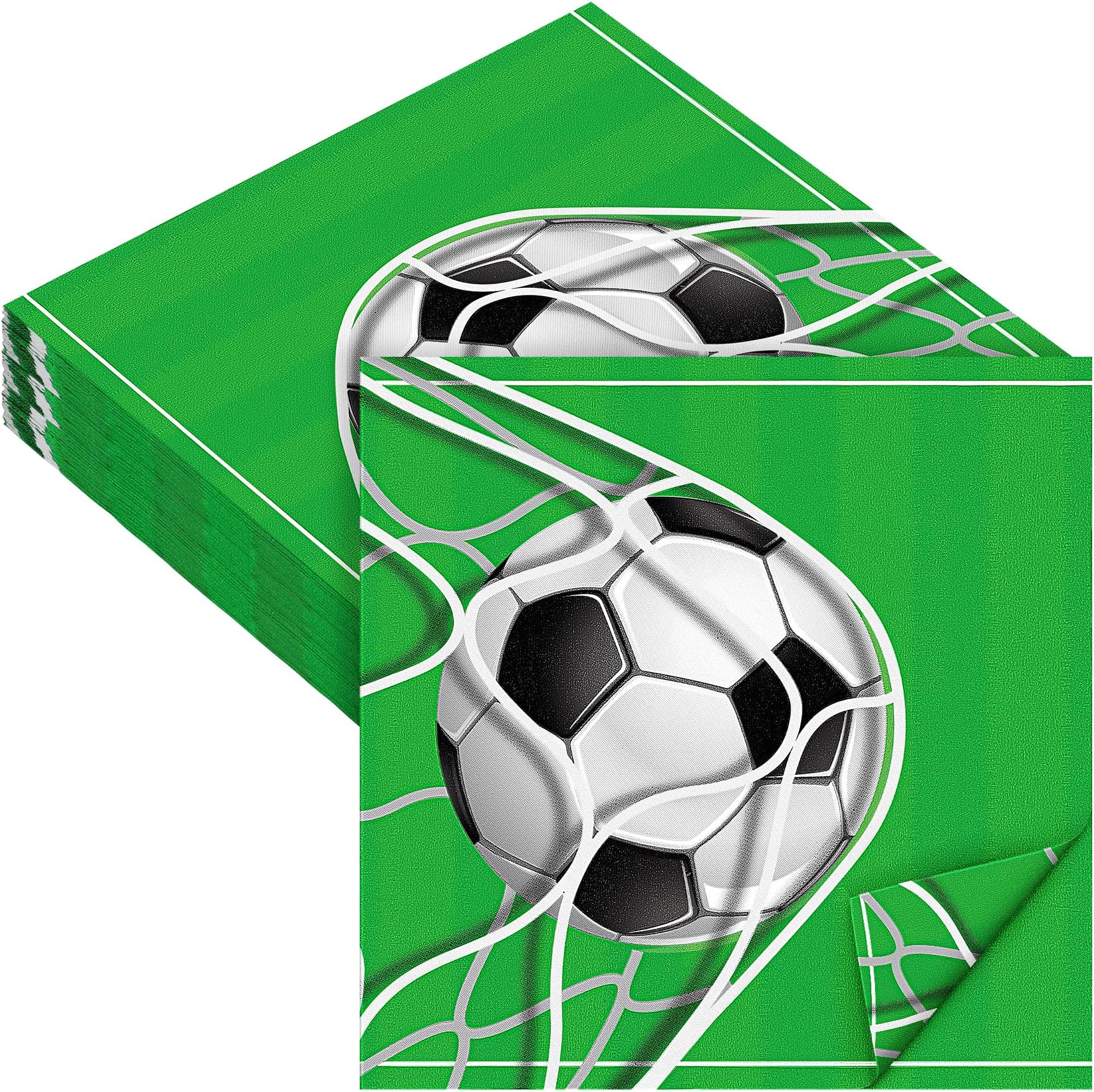 Aodaer 48 Pieces Soccer Paper Napkins Disposable Football