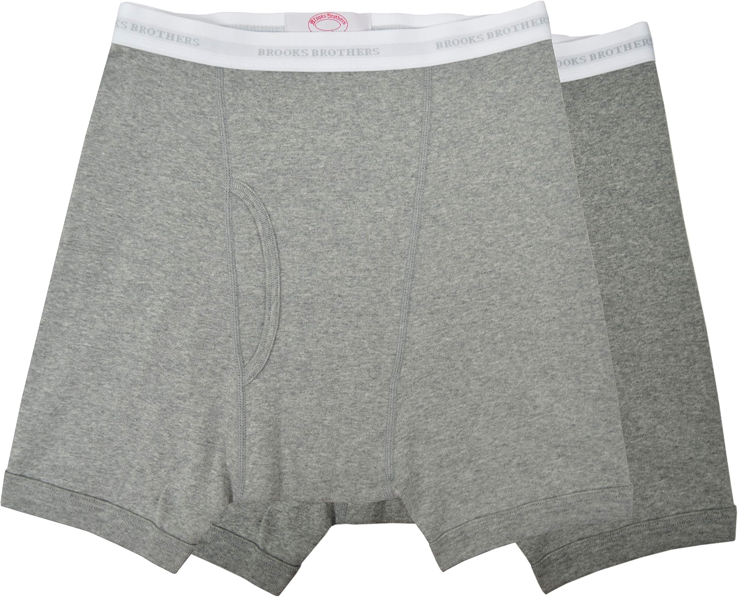 Brooks BrothersMen's Regular Fit 100% Combed Cotton Stretch Boxer Briefs Heather Grey