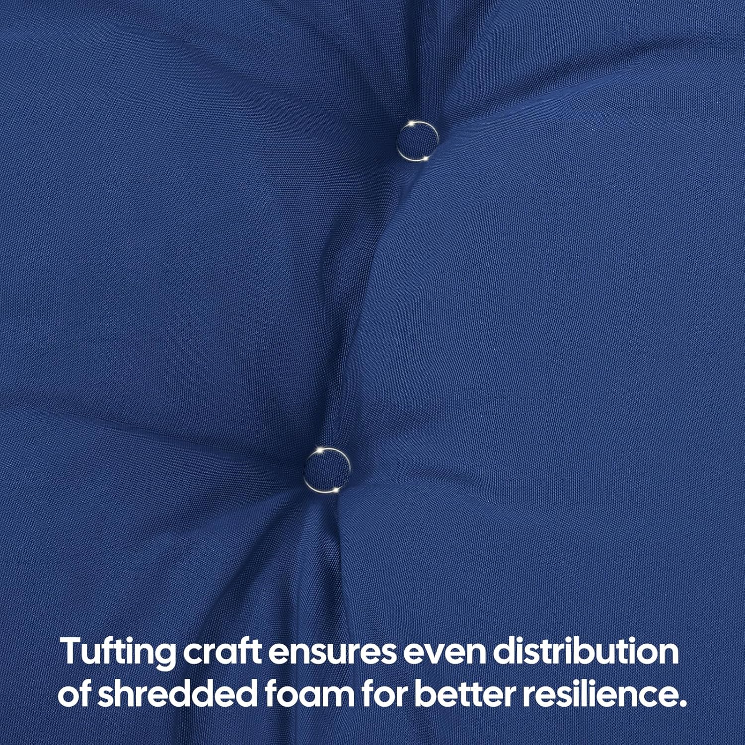idee-home Outdoor Bench Cushions for Outdoor Furniture, Patio Bench Seat Cushion for Indoor, Waterproof Tufted Porch Swing Cushion Pad with Ties 42 in, Navy Blue