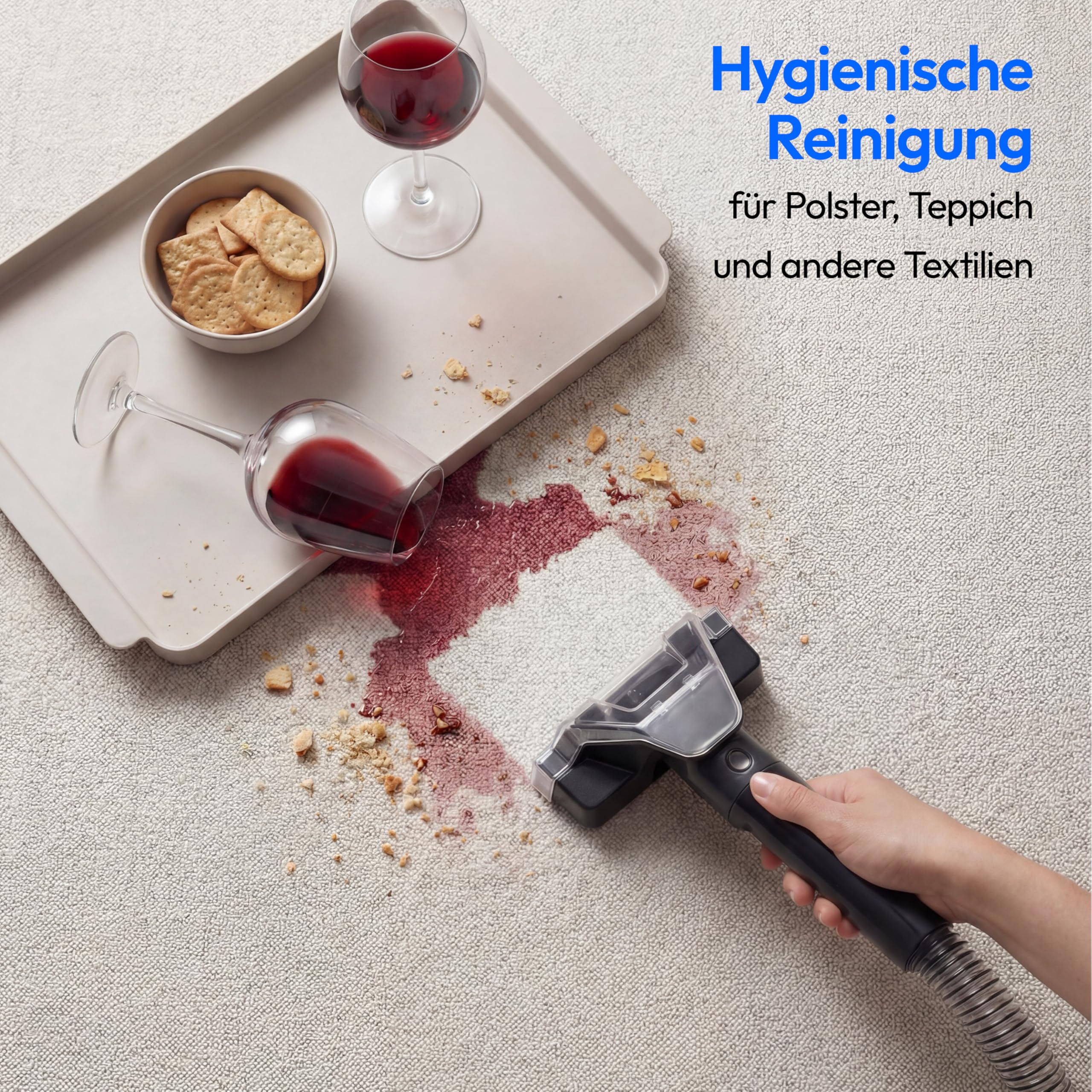 MEDION E10 UC Polsterreiniger Gerät Waschsauger (Nasssauger für Polster Teppiche Autositze, 750 Watt, Frisch und Schmutzwassertank, Fenster-Aufsatz, MD100122)