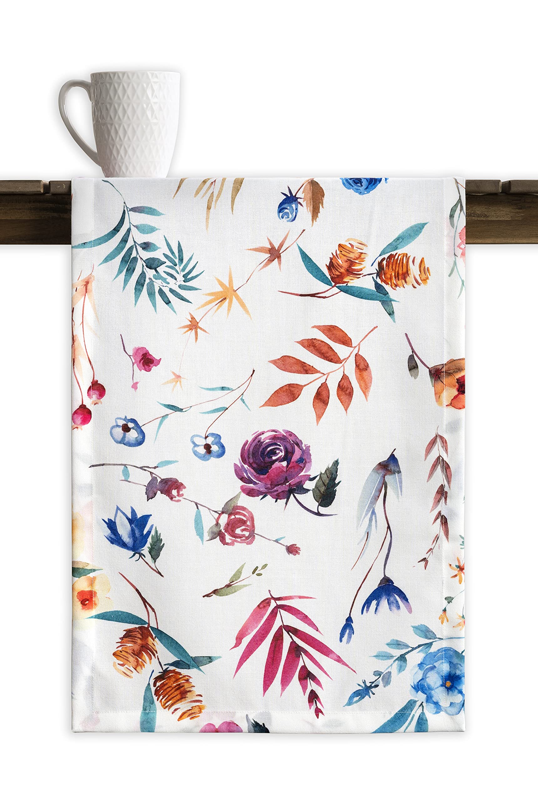 Calicot Tablerunners 100% Polyester Decorative Tablerunner Washable Table Cover for Holiday, Dinner, Wedding, Baby Shower & Dining Spicy Summer- Spring/Summer (14.5" x 72")