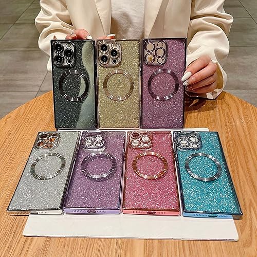 Miniatura 3 de Misscase Funda magnética para iPhone 14 Pro compatible con MagSafe, protector de lente de cámara red a prueba de polvo protección completa,