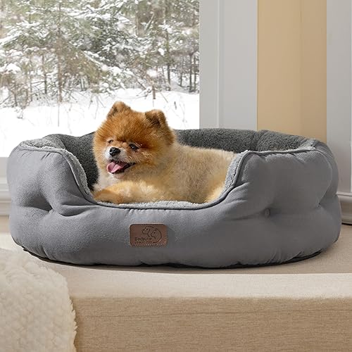 Miniatura 22 de Bedsure Camas lavables para perros, camas redondas con parte inferior antideslizante para gatos de interior, cachorros y gatitos, 20 pulgadas, gris
