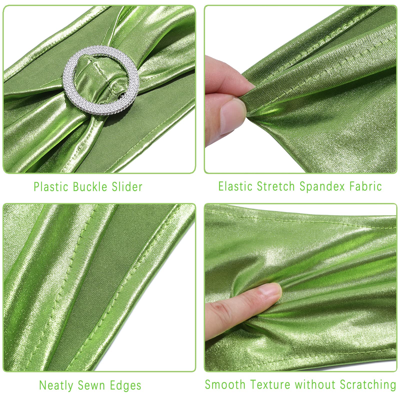 50 Bandas Elásticas Para Sillas - Hebilla Deslizante, Marrón, Para Bodas Y Eventos