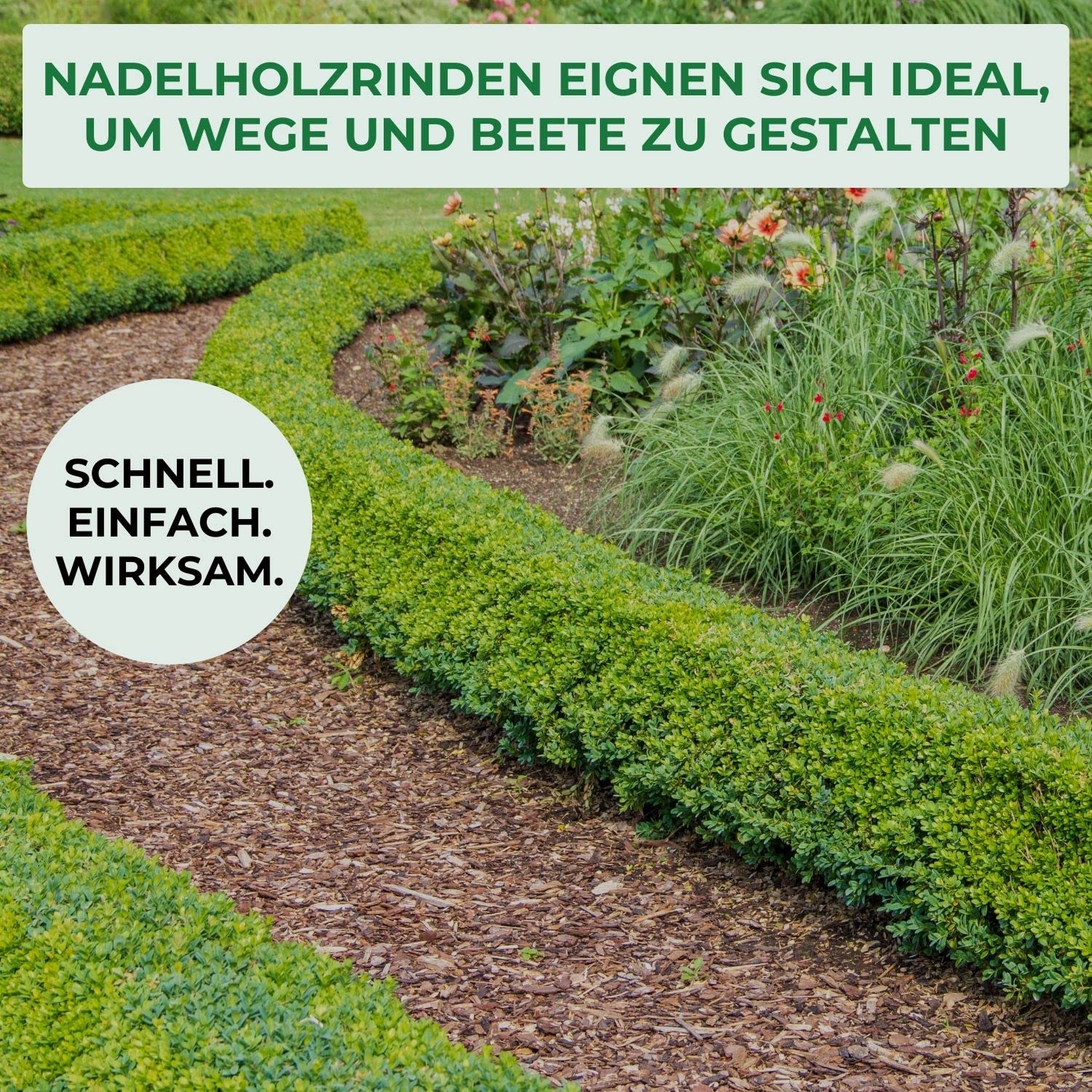Allflor Rindenmulch aus verschiedenen Nadelholzrinden I 60 Liter Beutel I Holzhackschnitzel für Garten I Gartenmulch gegen Unkraut