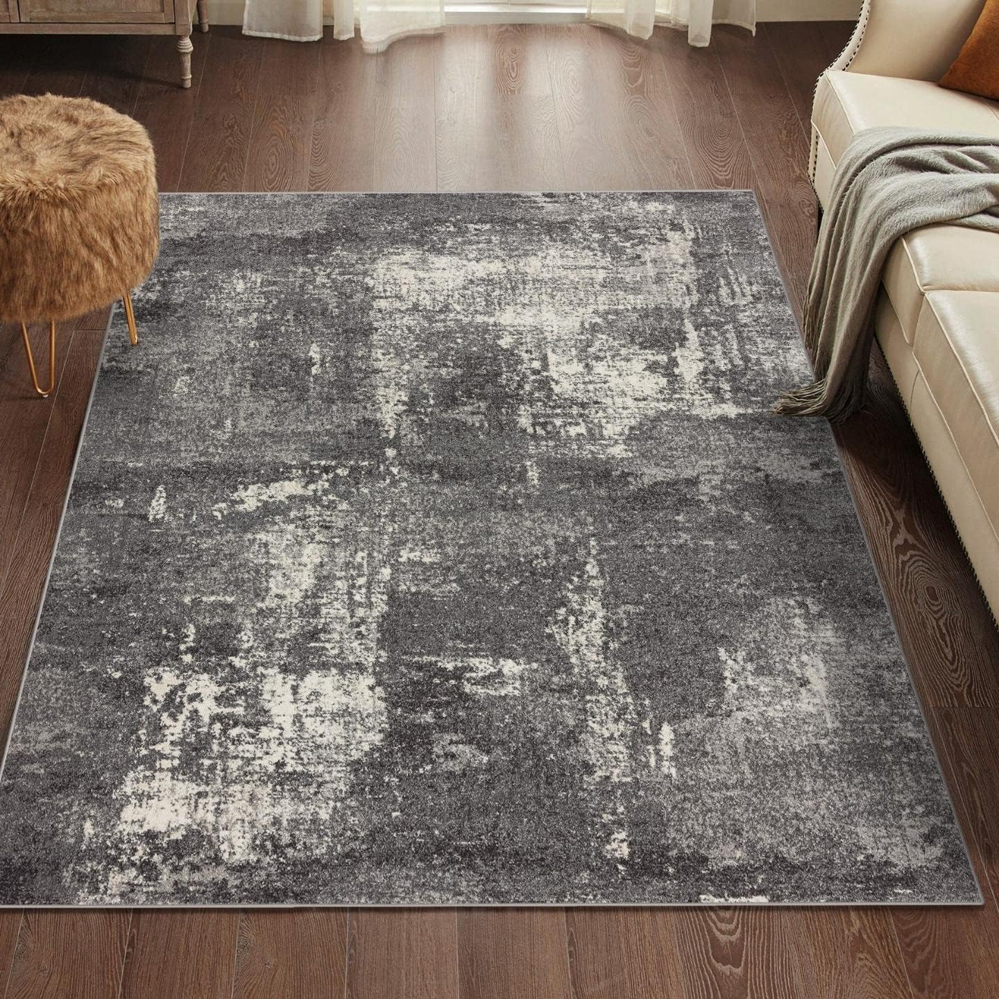 LUXE WEAVERS Tower Hill Abstract Gray 5x7 Area Rug