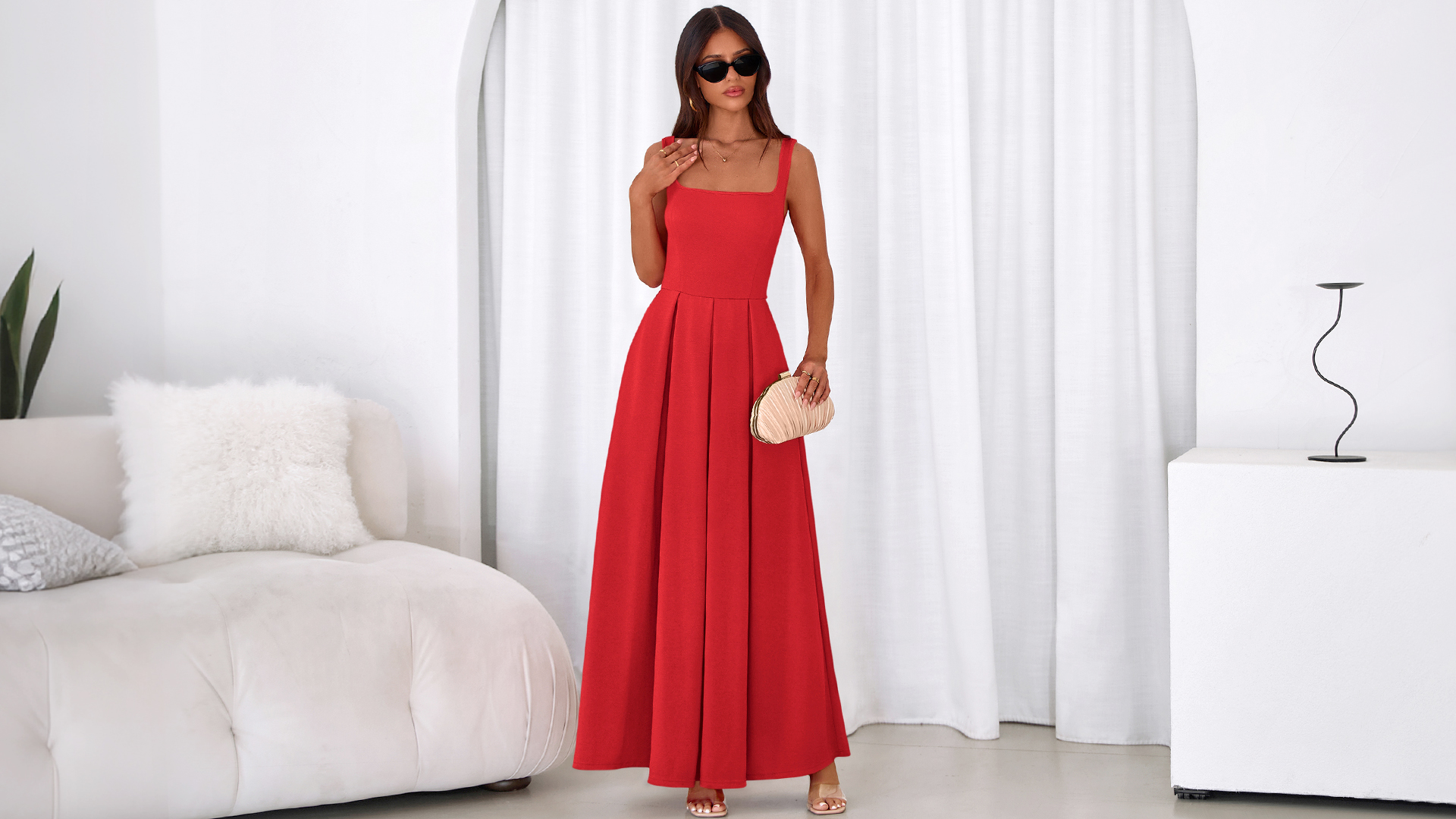 Amazon.com: BTFBM Women Summer Square Neck Maxi Dress Spring 2026 Elegant  Classy Sleeveless Formal Wedding Guest Cocktail Dresses(Apricot, Small) :  Clothing, Shoes & Jewelry
