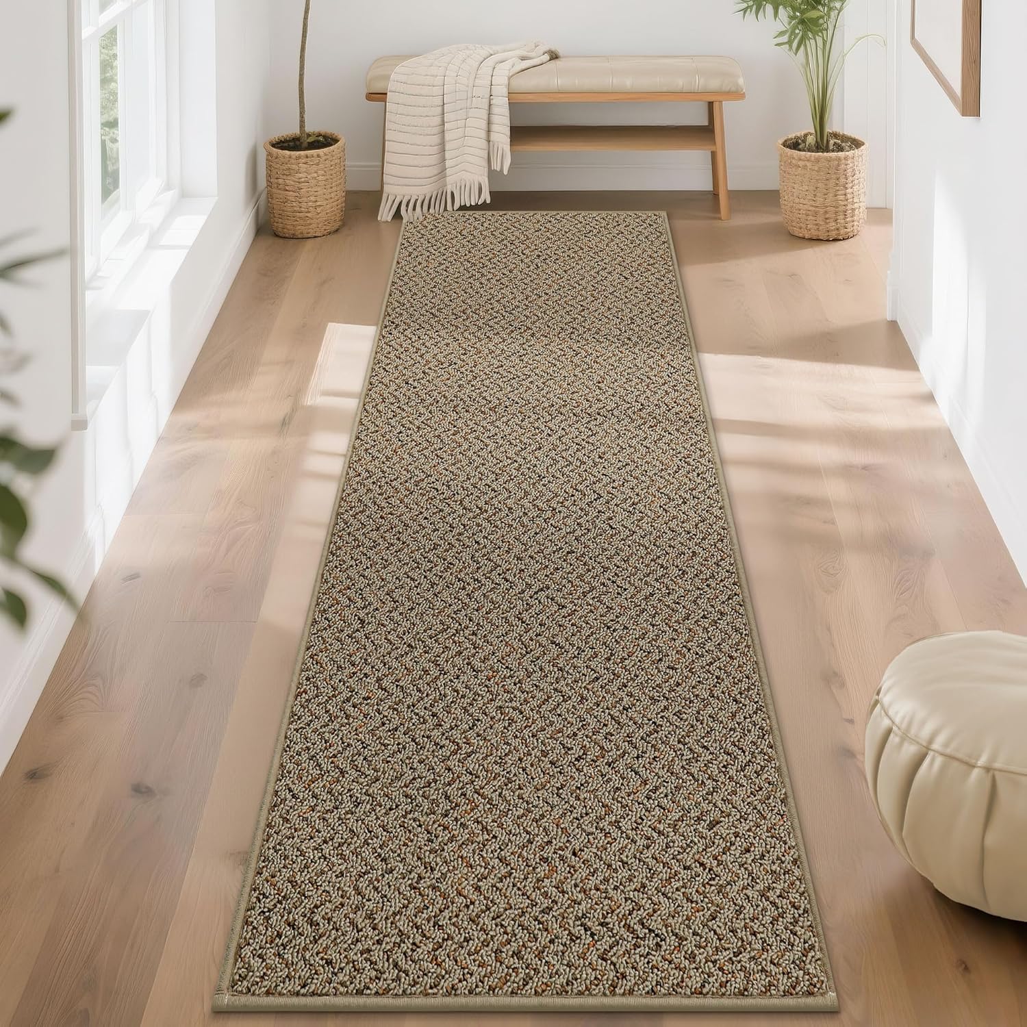 COSY HOMEER Hallway Runner Rug 2'x8' Non Slip Washable Entryway Runner Rugs Absorbent Stain Resistant Carpet Rug Runners for Hallways,Entrance and Laundry Room,Taupe Taupe 2' x 8' (Rectangular)