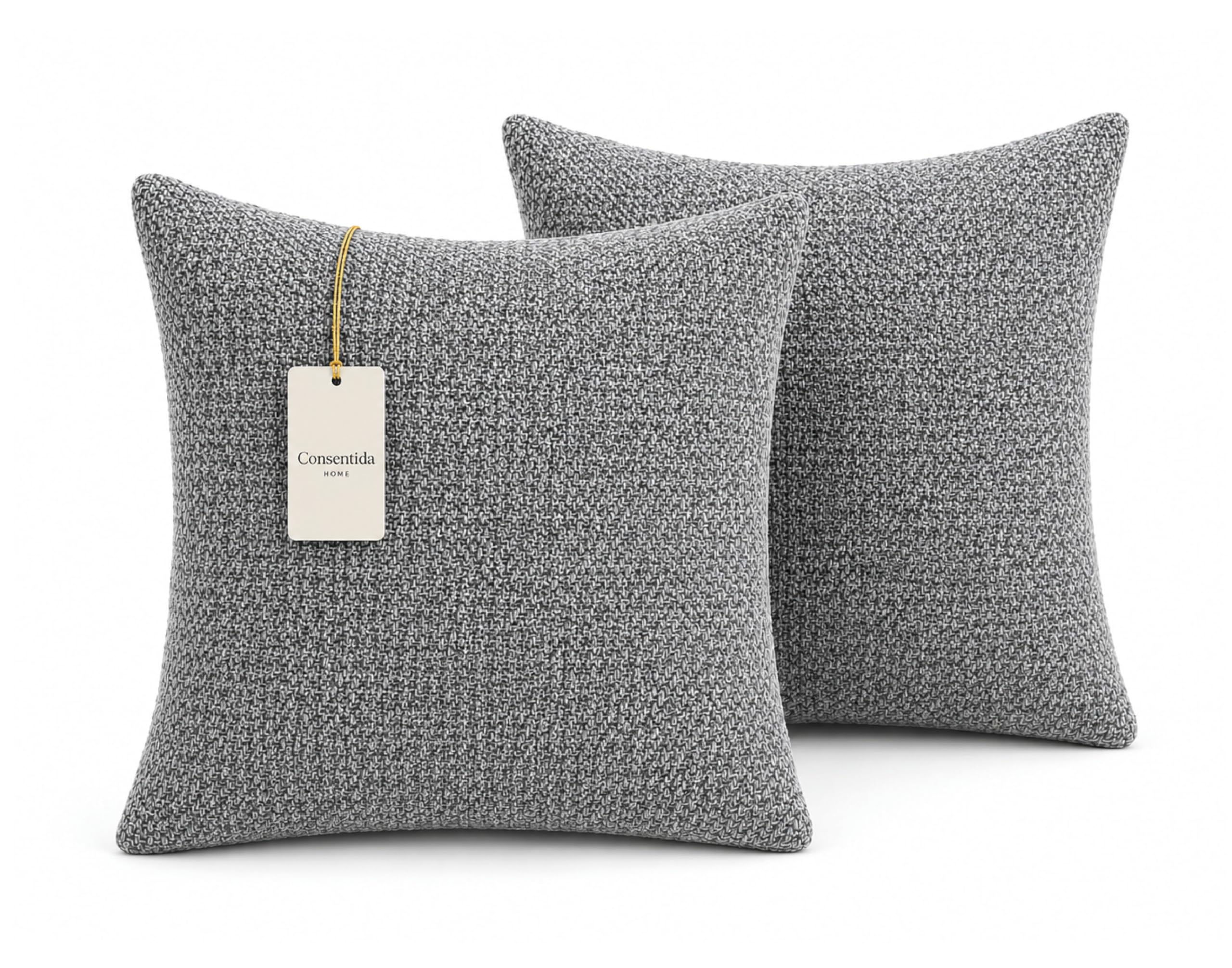 Cojines para Sofa con Relleno de Fibra de Alta Densidad Gris Jaspeada 45 x 45 cm