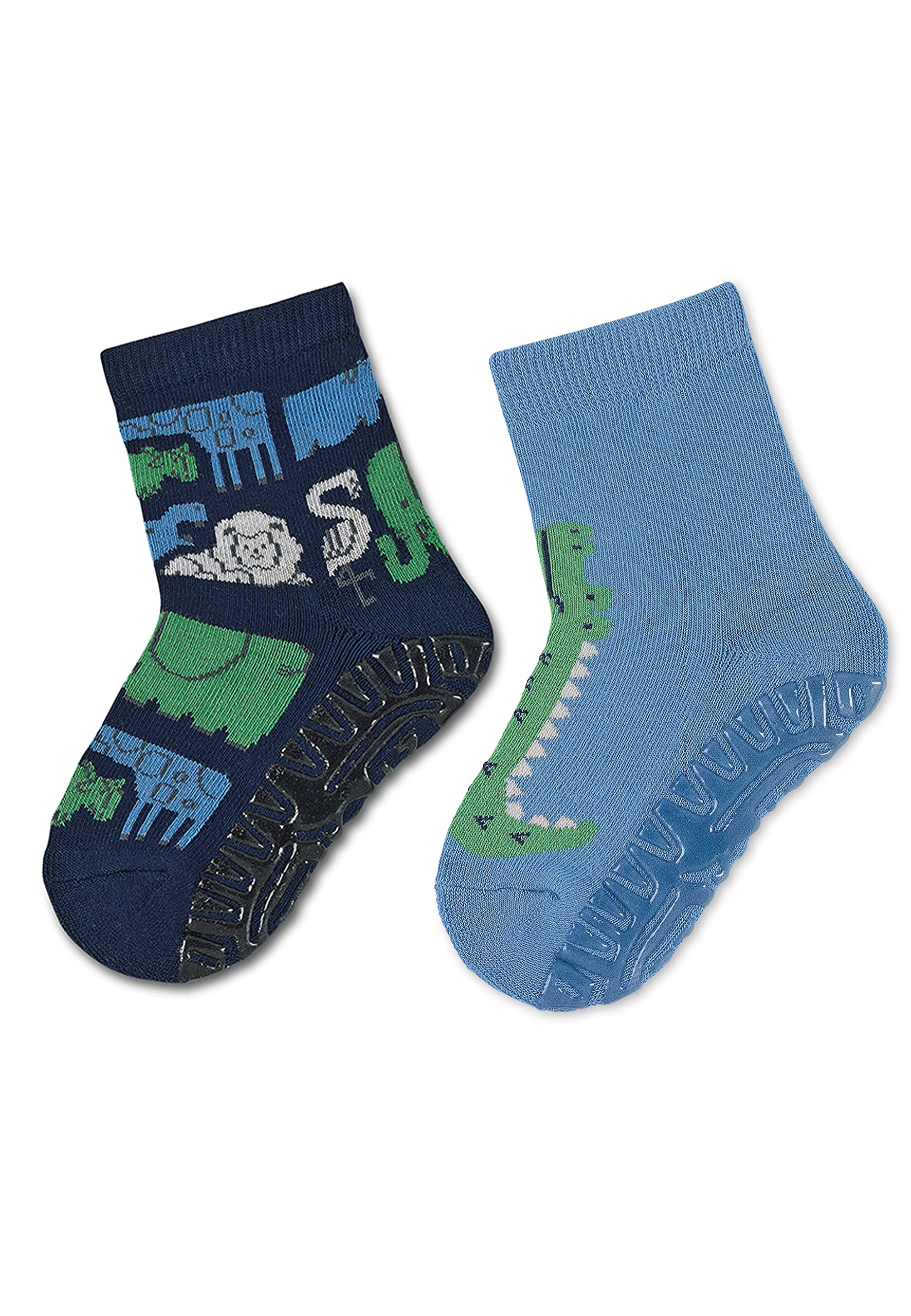 Sterntaler Baby Rutschfeste Socken Mit Fliesen-Flitzer Hubschrauber-Motiv – Kuschelige Anti-Rutsch-Söckchen Für Jungen, Hellgrau Meliert