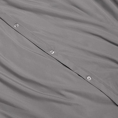 Miniatura 6 de Clara Clark Funda de edredón de microfibra ultra suave de doble cepillado, funda de edredón con cierre de botón y 2 fundas de almohada, color gris,