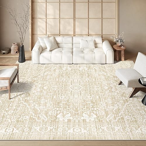 Miniatura 394 de Rugland Alfombras de área de 8 x 10, alfombra lavable resistente a las manchas, alfombras antideslizantes para sala de estar, alfombras tribales