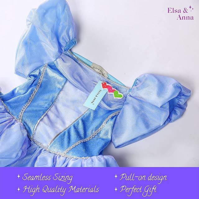 Foto 2 de 4 de ELSA & ANNA® Princesa Disfraz Traje Parte Las Niñas Vestido (Girls Princess Fancy Dress) ES-FBA-CNDR2 (7-8…