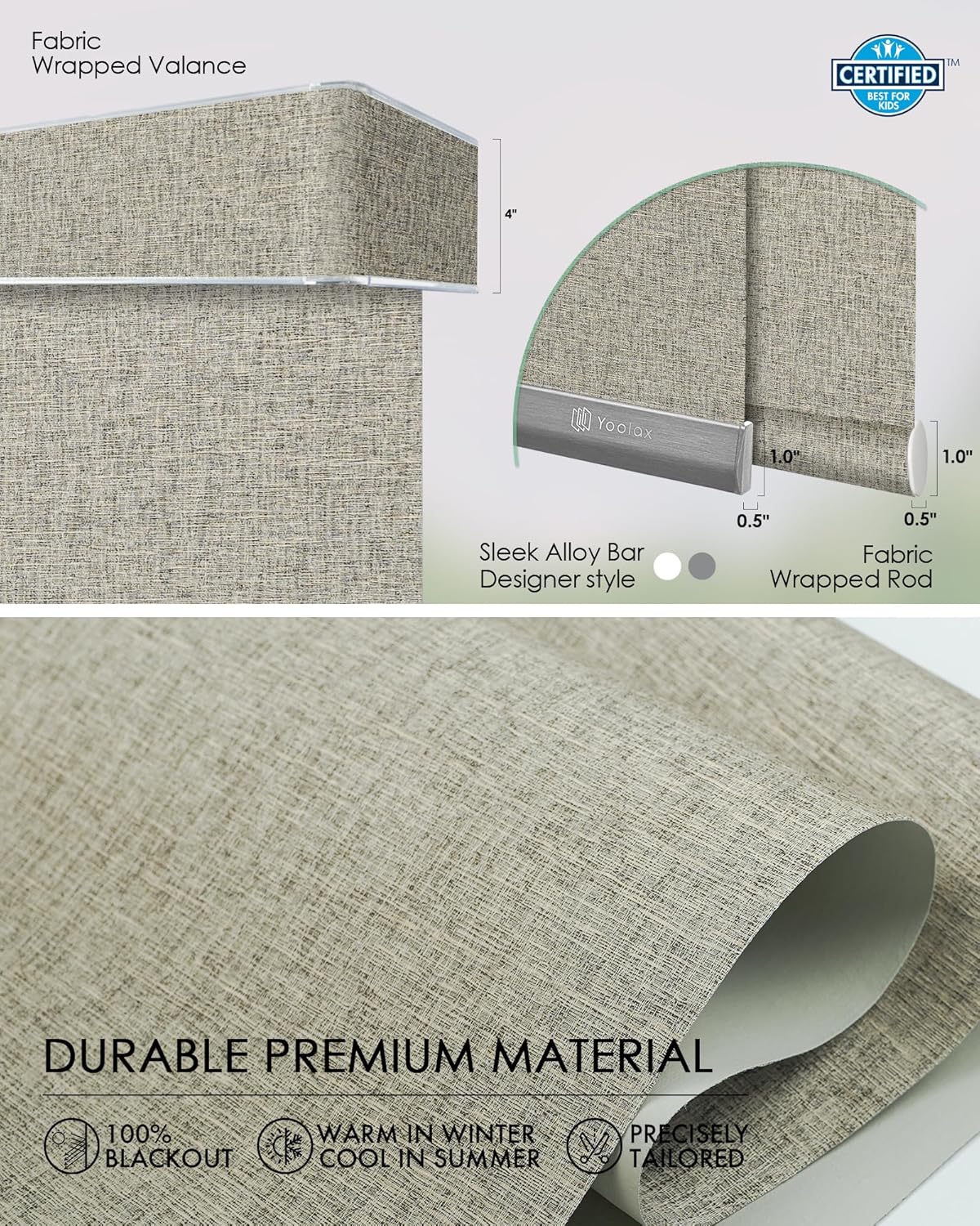 Yoolax Custom XL Smart Sliding Door Blinds, Motorized Sliding Panel Blinds Compatible with Alexa, Blackout Vertical Blinds for Glass Doors, Patio Doors, Closet Doors, Caramel Gold