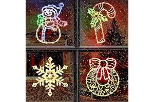 Luminous 4-Pack Christmas Window Silhouette Lights Decorations, Illuminating Winter Wonderland for Indoor and Outdoor Festivities