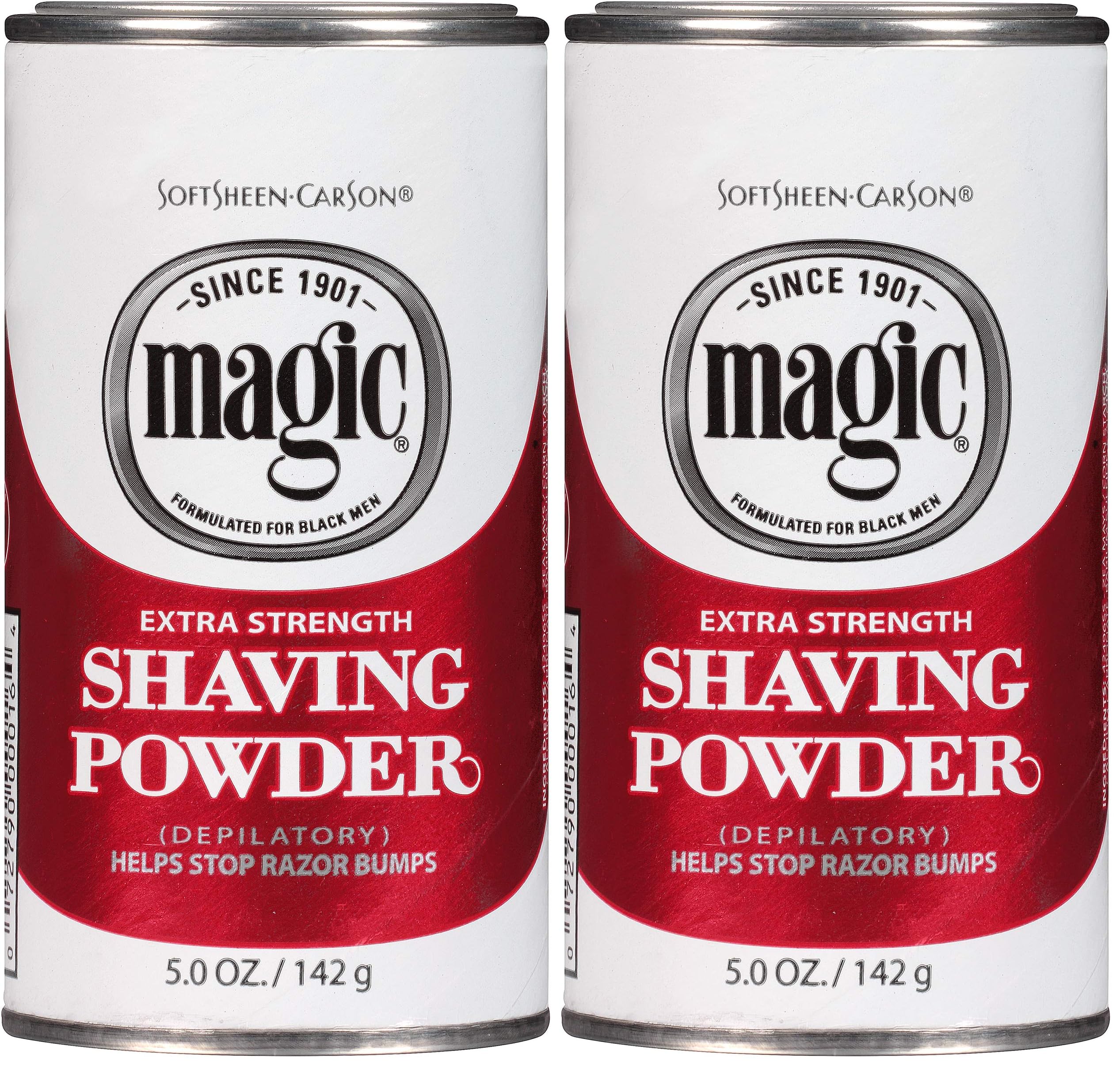 SoftSheen-Carson Magic Razorless Shaving for Men, Magic Extra Strength Shaving Powder, for Coarse Textured Beards, formulated for Black Men, Depilatory, Helps Stop Razor Bumps, 5 oz (Pack of 2)