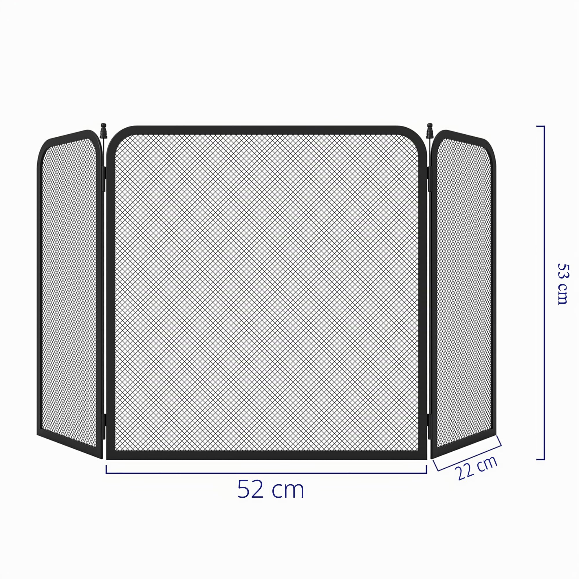 Kinson - Protector de chimenea negro – 96,5 x 53 cm – Protector contra incendios de seguridad para quemadores de leña, quemadores de troncos e incendios abiertos – Protector de seguridad para bebés