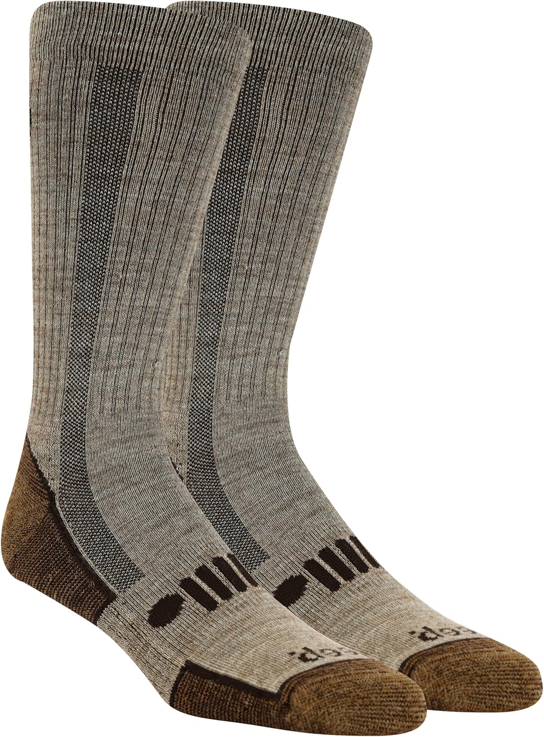 Jeep mens Wool Blend Trail Crew Socks - 2 Pair Pack - Breathable, Cushioned Comfort