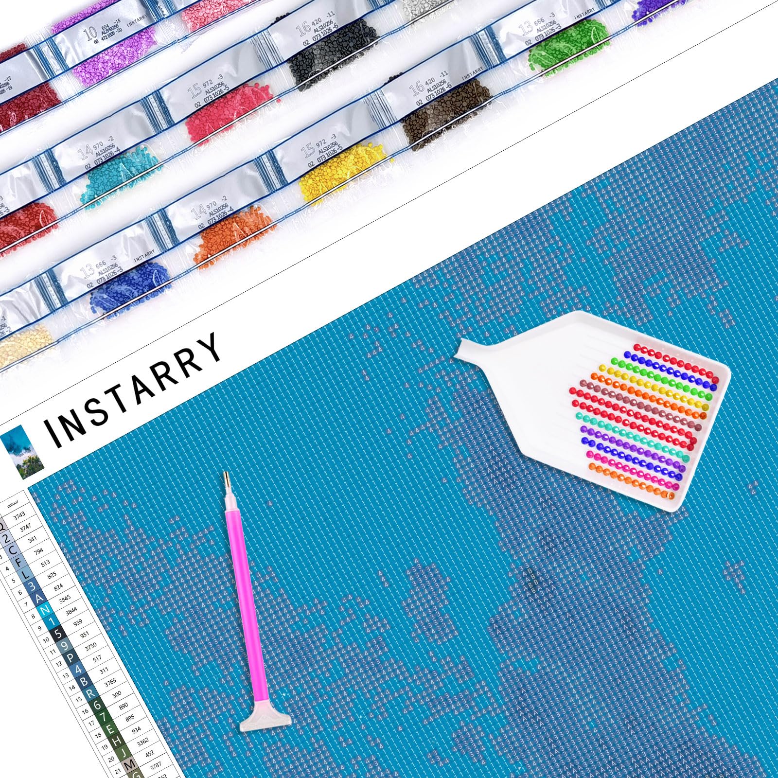 Instarry 5D Diamond Painting Kit Foresta Della Spiaggia dell'Oceano Decorazione per Casa e Pareti 120x60 cm