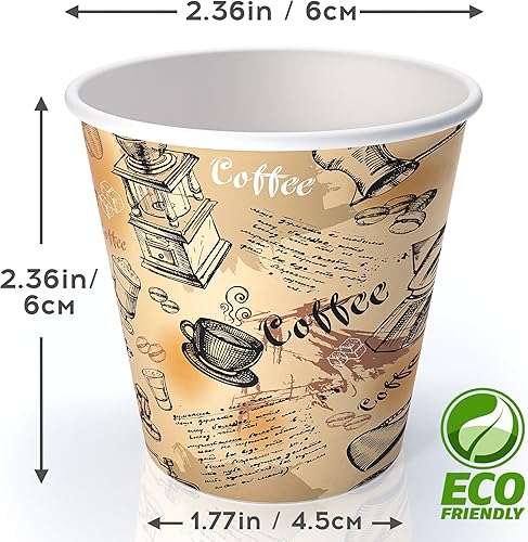Miniatura 2 de Tazas de papel de 4 oz para té de café y agua - tazas de papel decoradas