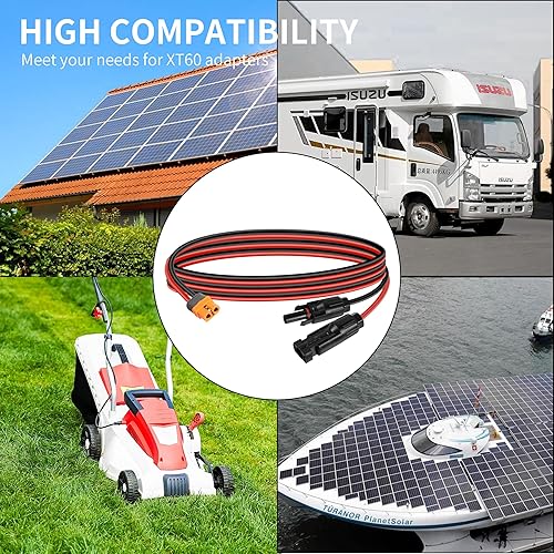 Miniatura 6 de YACSEJAO Cable de carga solar a XT60i 12AWG 1.5M enchufe solar a conector solar XT60 a XT60i-F Cable de panel solar para estación de energía
