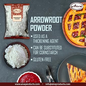 Aiva Arrowroot Powder (Flour) | Natural Thickener & Cornstarch Substitute for Sauces, Soups, and Baking -7 OZ (200 gm)