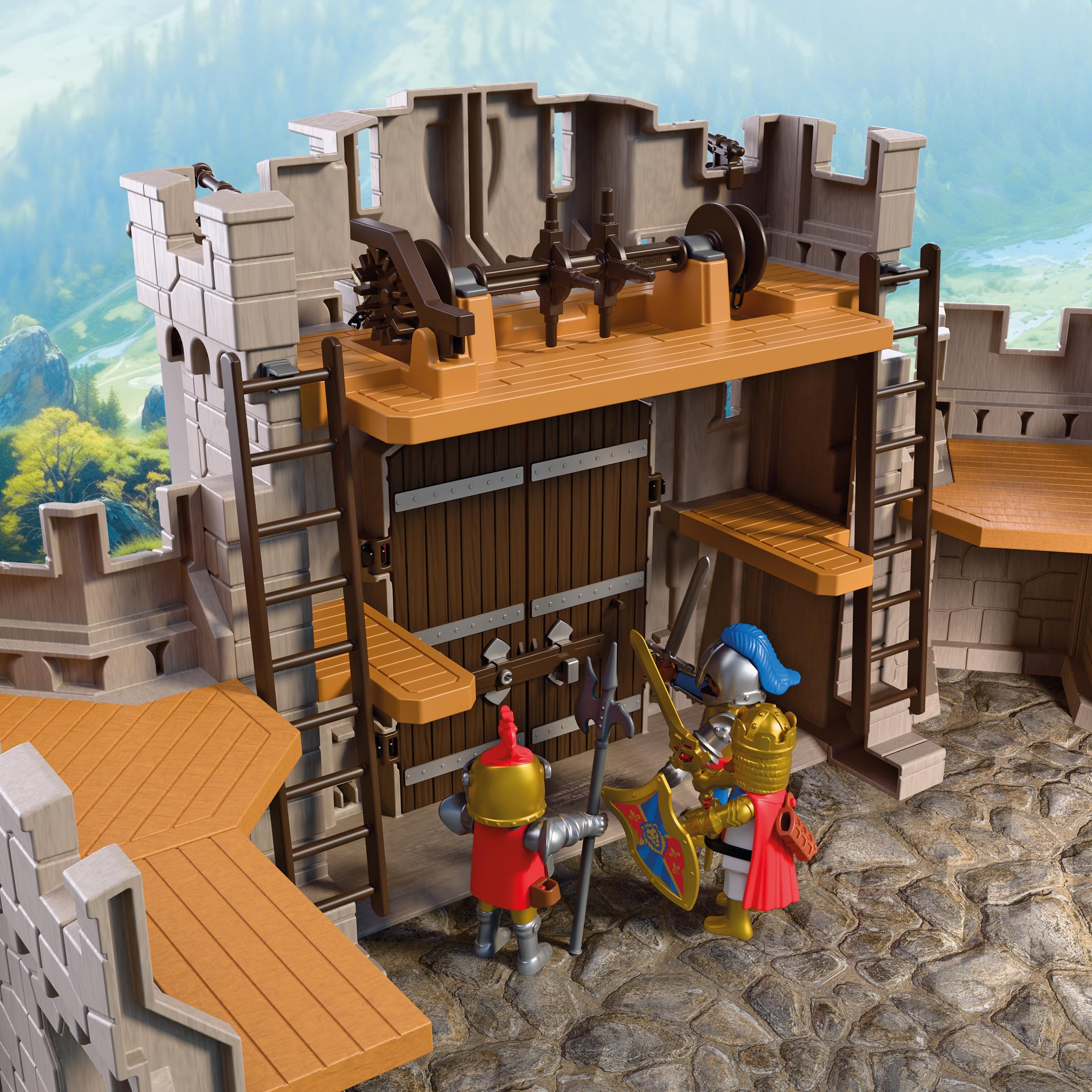 PLAYMOBIL | Cavalieri | Grande castello dei Cavalieri del Leone | Castello XXL con ponte levatoio, cannoni e botola | Giocattolo per bambini dai 4 anni in su | 72112