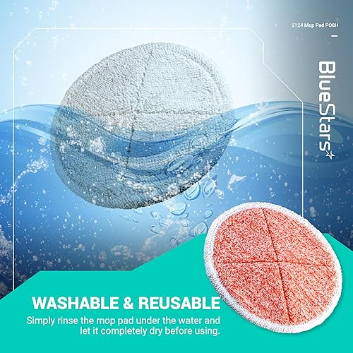 Miniatura 7 de BlueStars Paquete de 8 almohadillas de repuesto para fregona 2124, 2039A, 2307, 23157, 20391, 20399, compatibles con el limpiador de trapeador duro