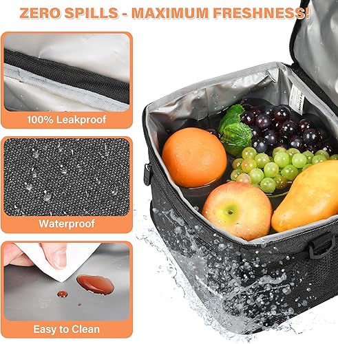 Miniatura 3 de Tirrinia - Lonchera térmica para hombres y mujeres, adultos y niños, reutilizable, con aislamiento, a prueba de fugas, para el trabajo, oficina