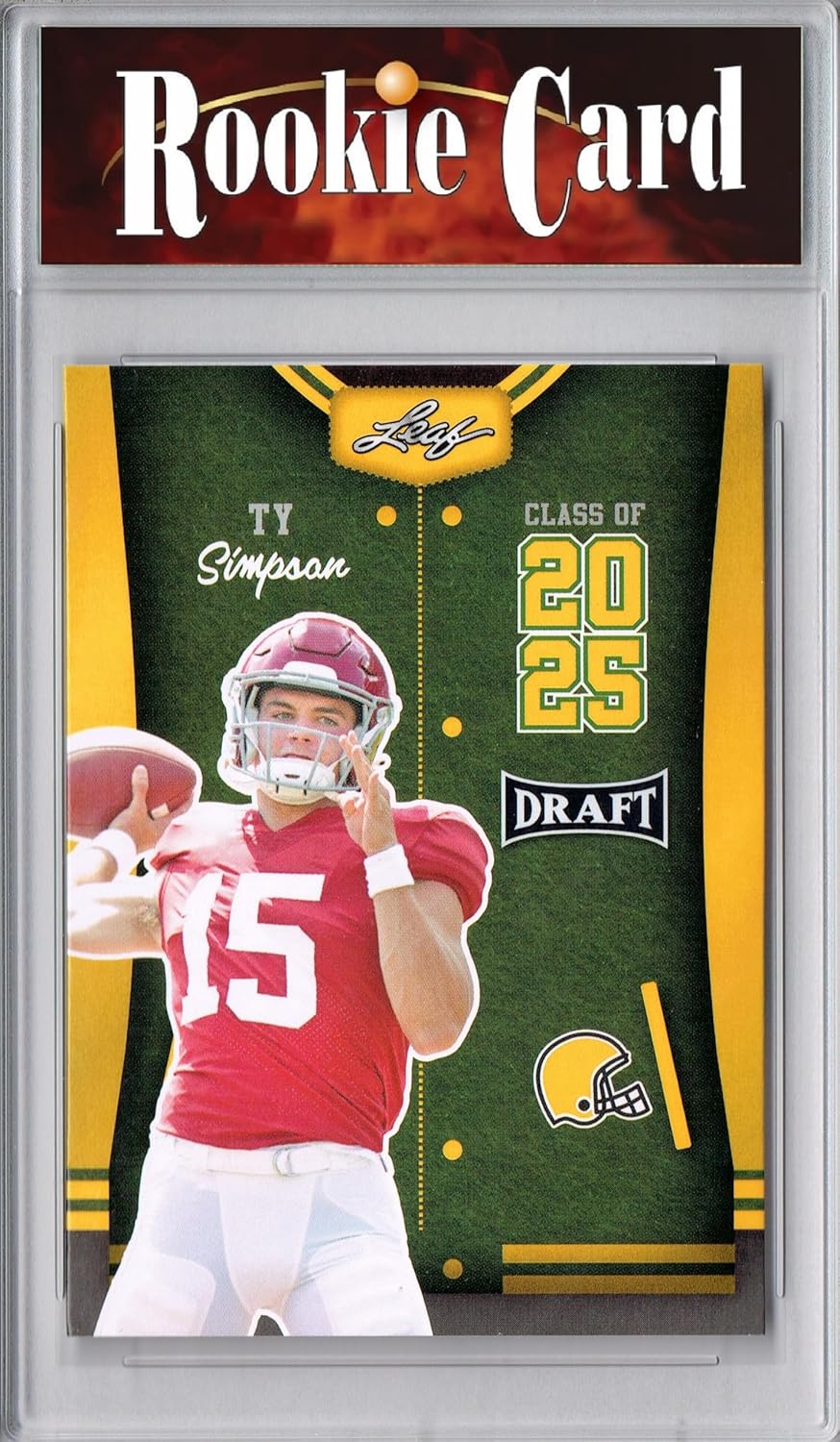 Certified Mint+ Ty Simpson 2023 Leaf Football #85 Gold SP Class of 2025 Rookie Card