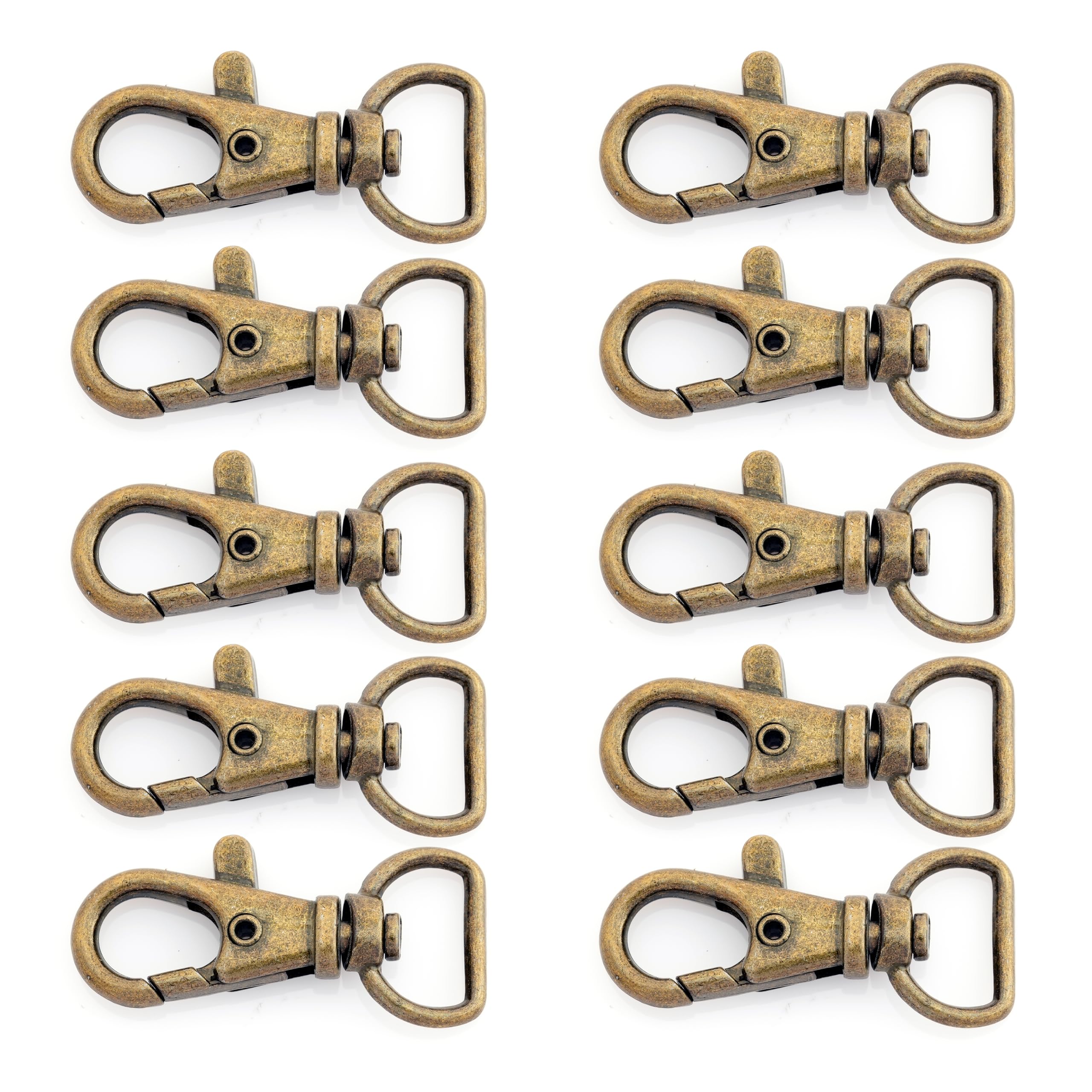 20 ganchos giratorios de pinza de langosta para hacer monederos, clip de cordón de macramé CSPS (1/2 pulgadas, latón antiguo)