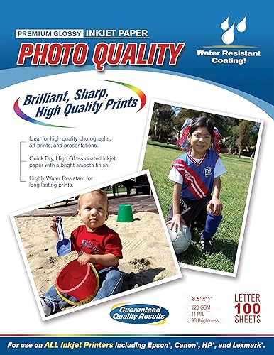 Papel fotográfico brillante 85 x 11 776ozm 11 mil 100 hojas por paquete